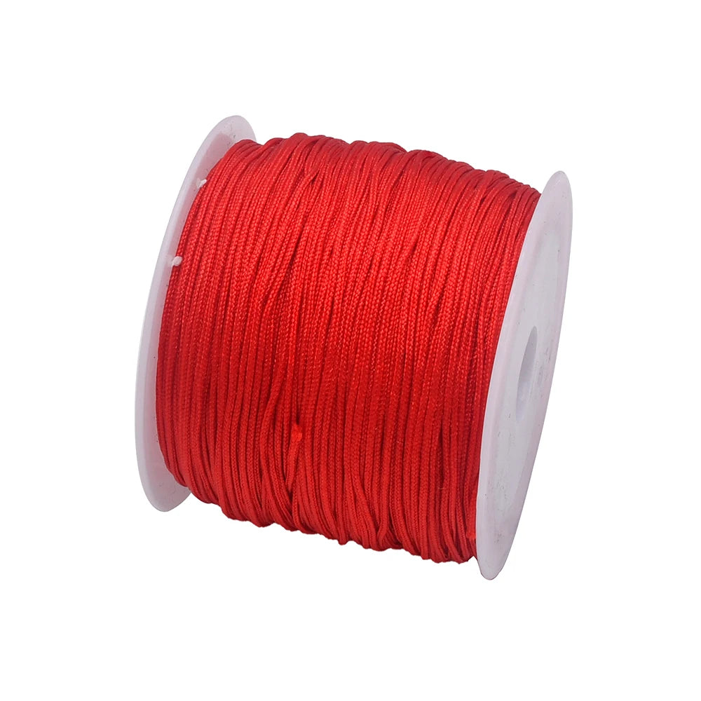 50Yds 0.8mm Crafts Nylon Cord For Jewelry Making Braided Nylon Satin String for Bracelets Necklace Jewelry Accessories