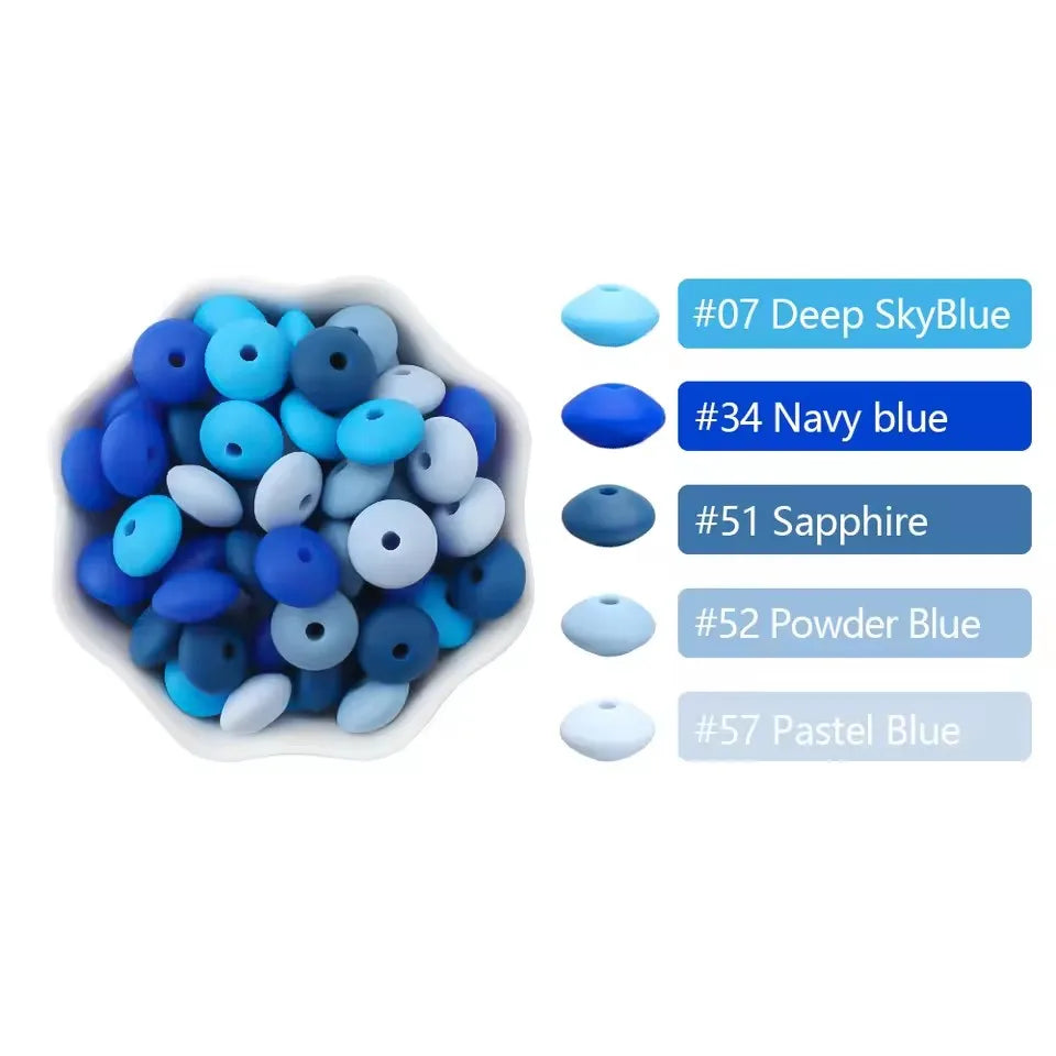 100/50/20Pcs 12mm Siilcone Beads Lentil Loose Spaced Bead for Jewelry Making DIY Beaded Bracelets Necklace Keychain Accessories