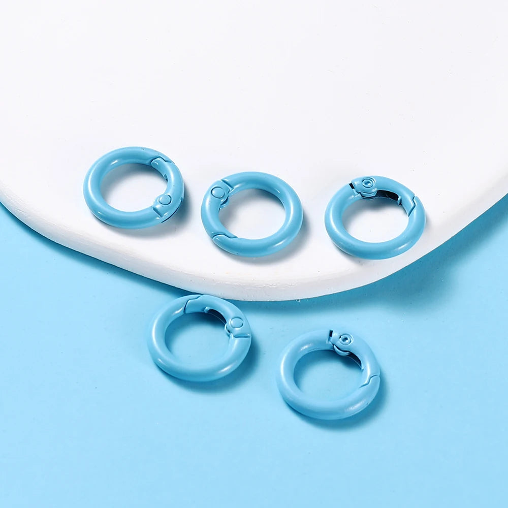 5Pcs/Lot 21 Colors Metal O Ring Spring Clasp Openable Round Carabiner Keychain Clips Hook Dog Chain DIY Jewelry Buckle Connector