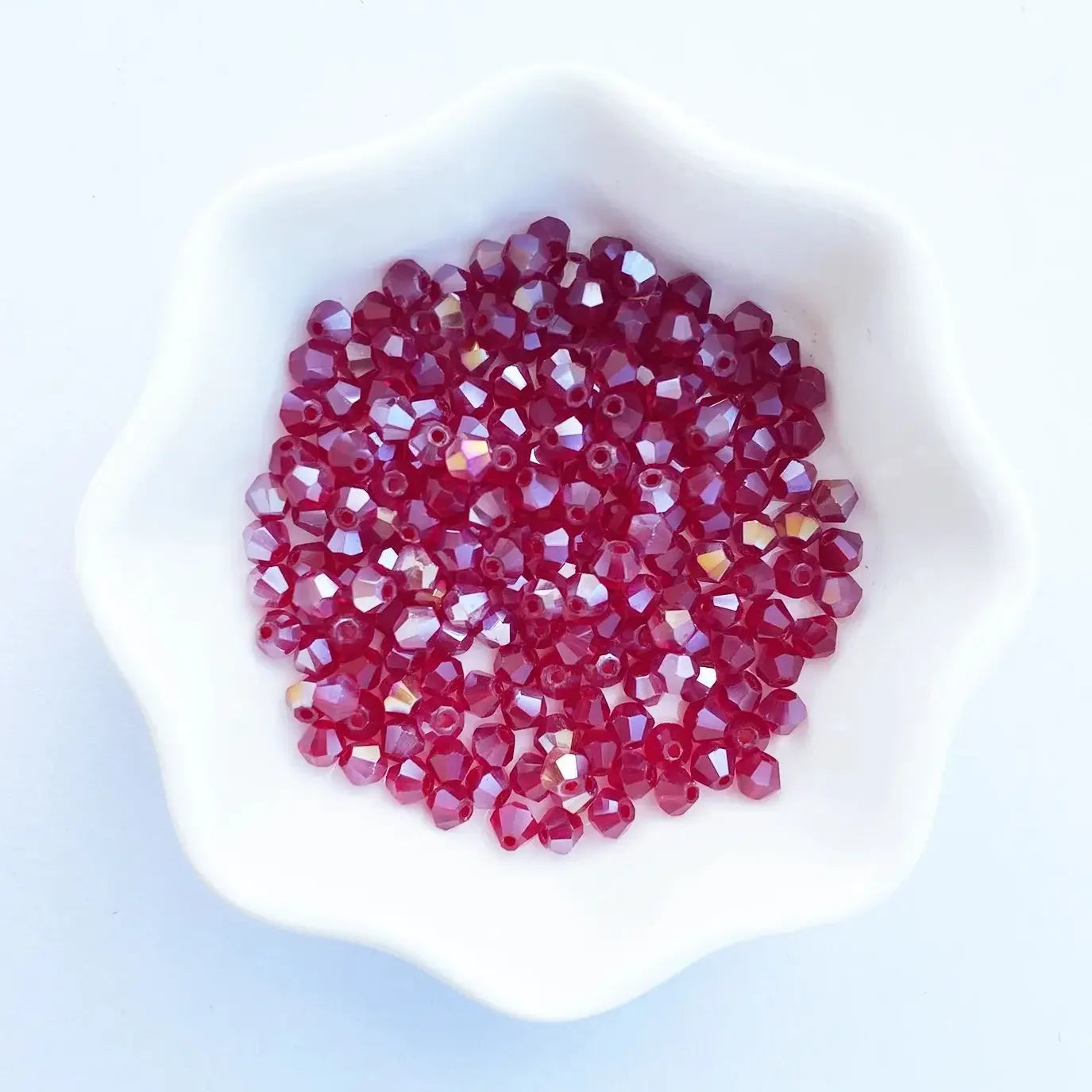 100PCS 4MM Shiny Faceted Austria Crystal Beads Bicone Beads Loose Spacer Beads for Jewelry Making DIY Bracelet Necklace Pendant