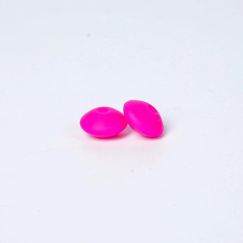 100/50/20Pcs 12mm Siilcone Beads Lentil Loose Spaced Bead for Jewelry Making DIY Beaded Bracelets Necklace Keychain Accessories