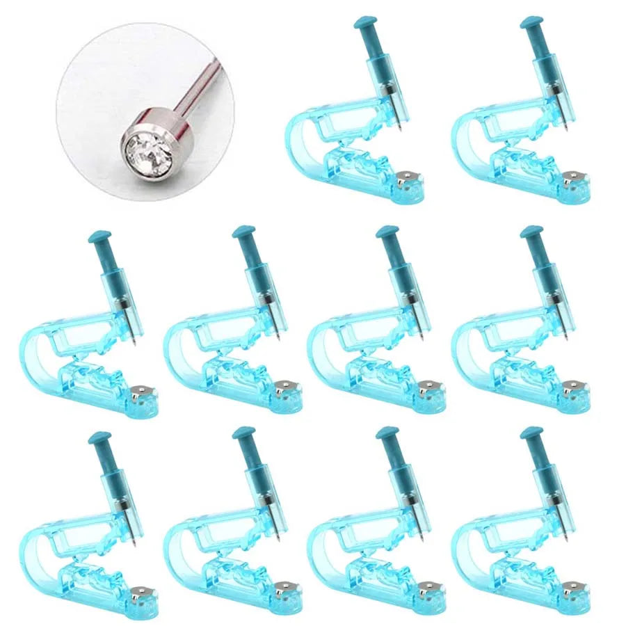 10pcs Asepsis Disposable Ear Piercing Gun-Safty Self Ear Piercing Kit for Home Use