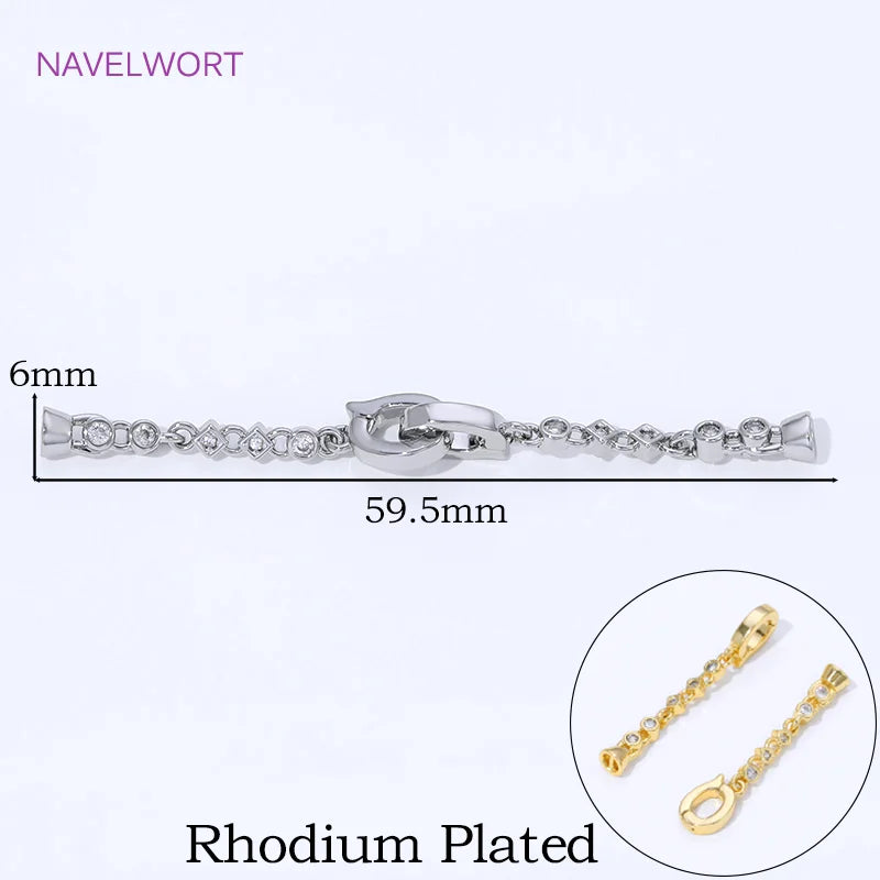 18K Gold Plated Brass Jewelry Clasps For Bracelets Making,With Zircon Connector Clasp,Locks For Jewelry,DIY Necklace Accessories