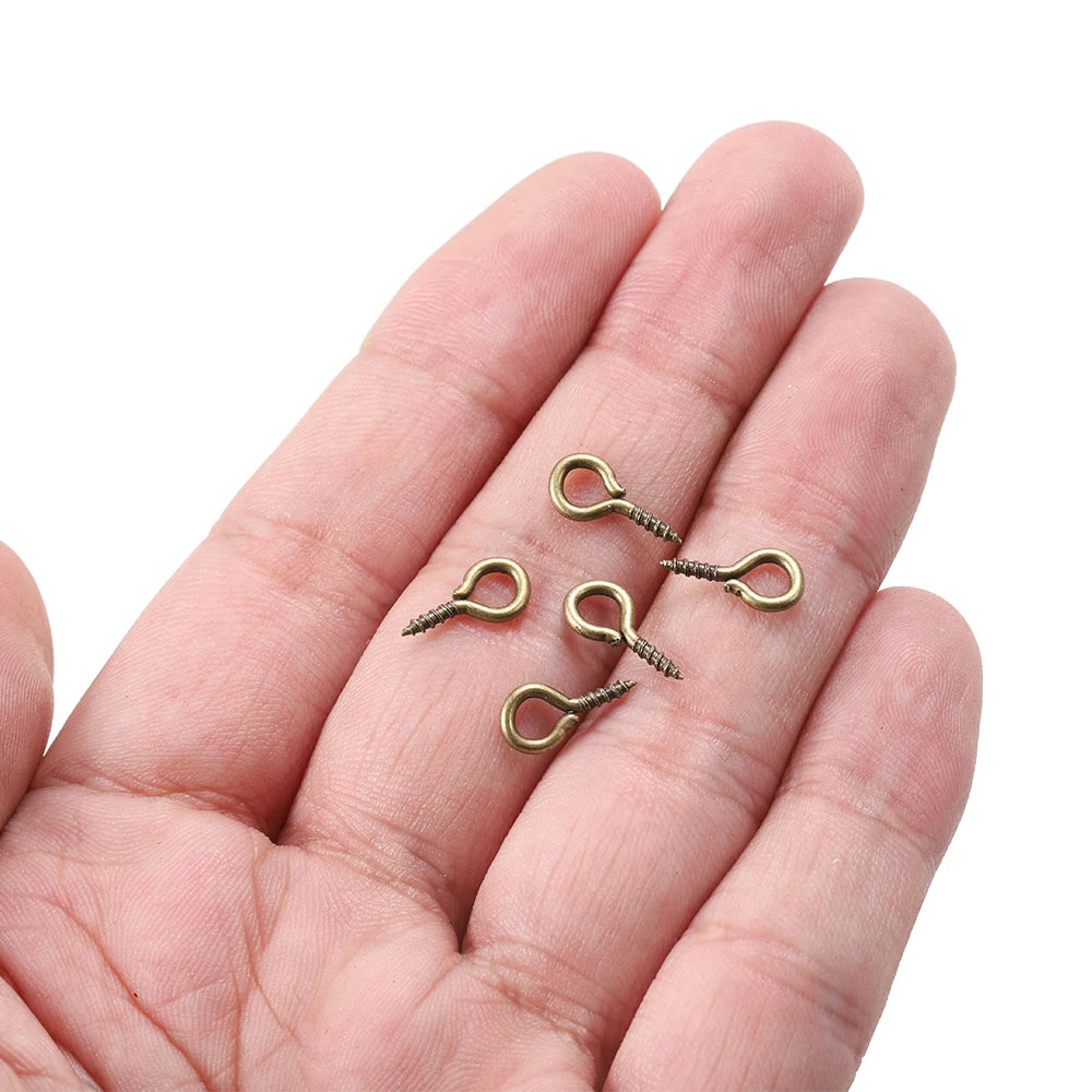 100-200pcs/lot Small Tiny Eye Pins Eyepins Hooks Eyelets Screw Threaded Clasps Hooks Supplies For Jewelry Findings Wholesale