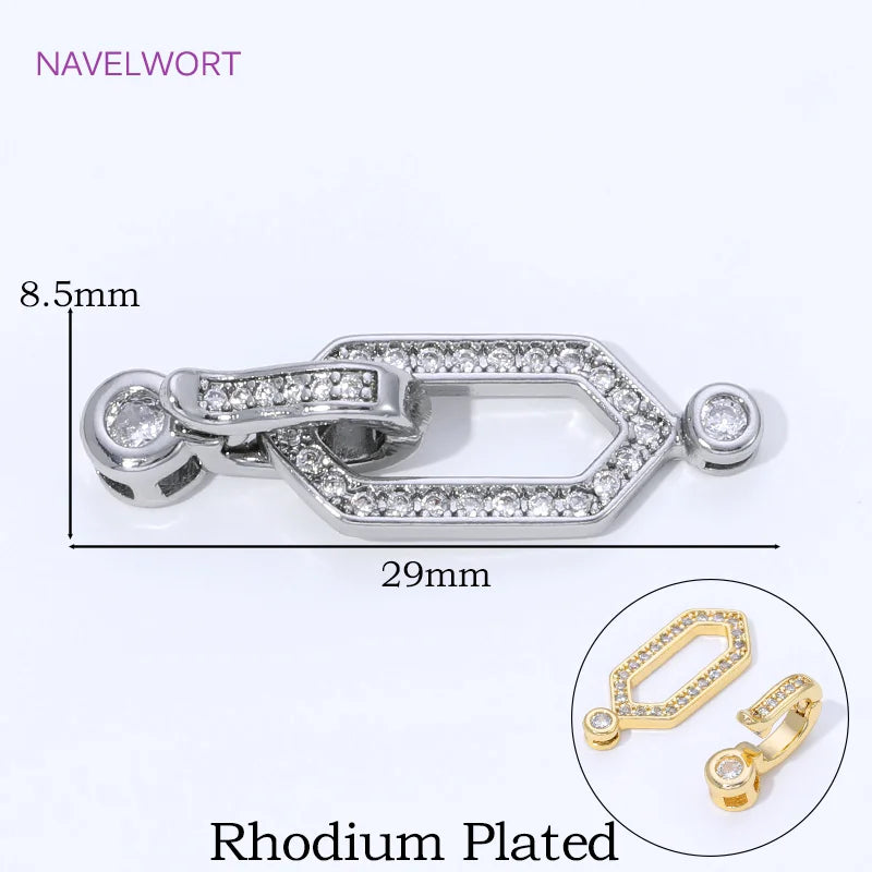 18K Gold Plated Brass Jewelry Clasps For Bracelets Making,With Zircon Connector Clasp,Locks For Jewelry,DIY Necklace Accessories