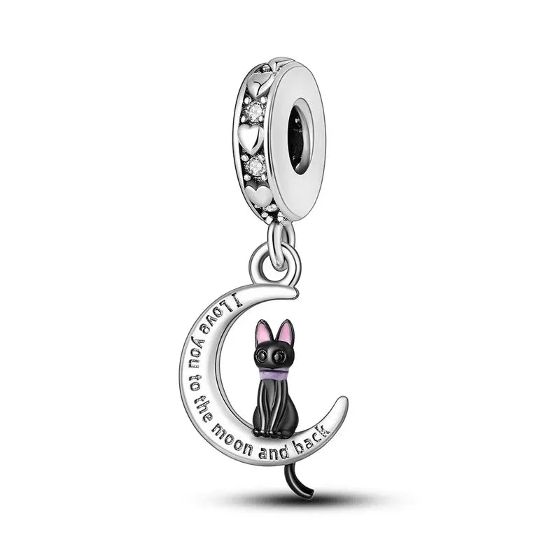 New 925 Sterling Silver Charm Beads Dog Cat Pets Pendant Fit Original Bracelet Necklace DIY Charm Jewelry Making