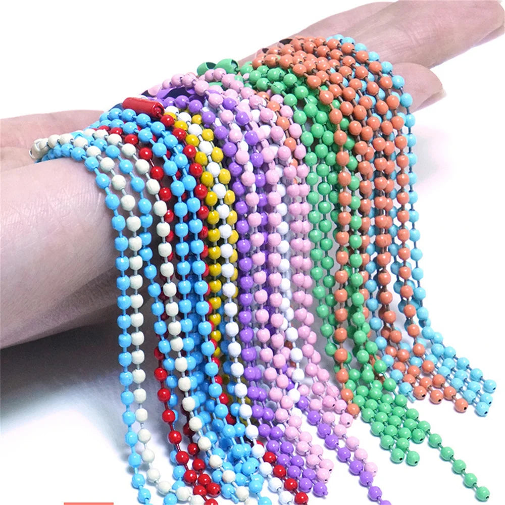 20/40/80/100pcs Ball Bead Chains Fits Key Chain/Label Hand Tag Connector For DIY Bracelet Jewelry Making Accessorise