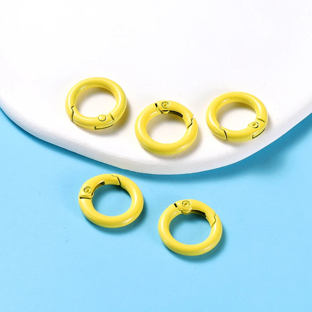 5Pcs/Lot 21 Colors Metal O Ring Spring Clasp Openable Round Carabiner Keychain Clips Hook Dog Chain DIY Jewelry Buckle Connector