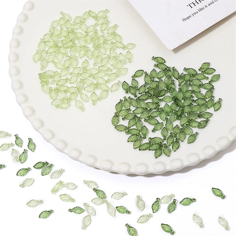 10/50Pcs Acrylic Mini Tree Leaf Beads Unique Loose Beads Handmade DIY Making Jewelry Earrings Necklace Accessories Materials