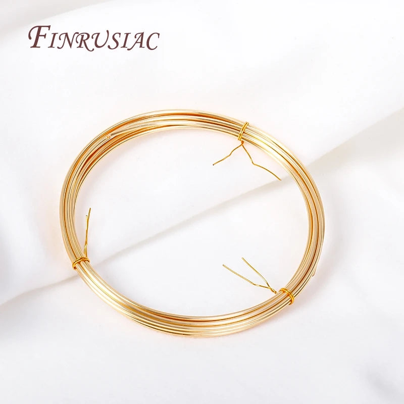 5 Meters 18K Gold Plated Copper Wire DIY Jewelry Making Brass Metal Wire For Handmade Wire Jewelry Crafts
