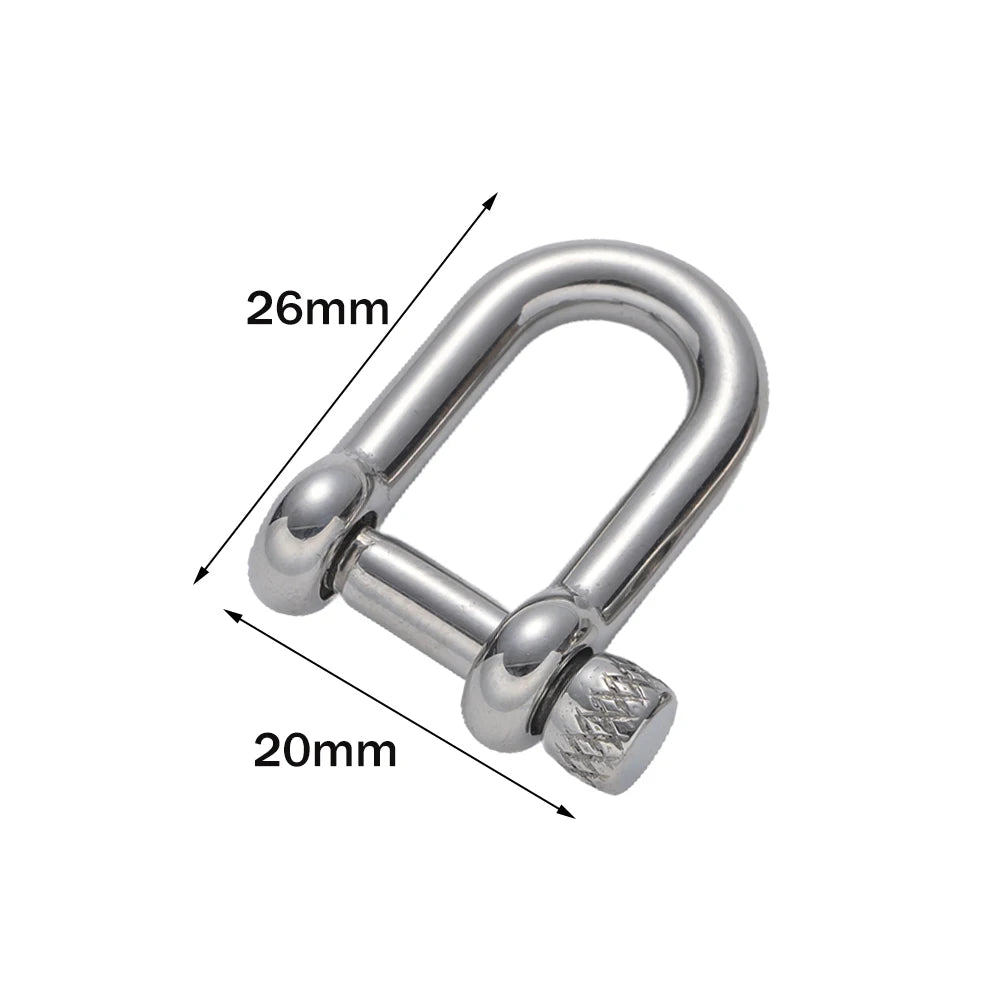 1pcs 304 Stainless Steel D-Ring Anchor Shackle Clasps Screw Lock Bow Horseshoe Buckle for DIY Bracelets Purse Jewelry Making