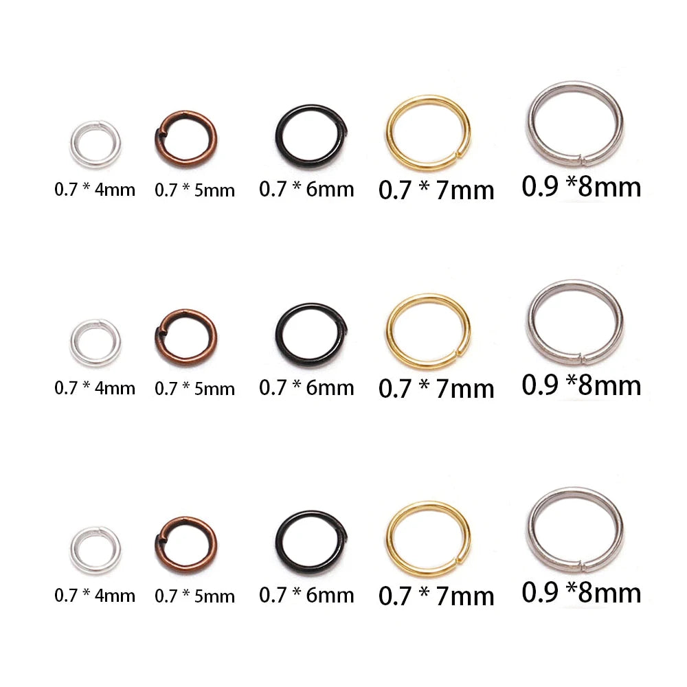 200pcs/lot 4-8 mm Jump Rings Split Rings Connectors For Diy Jewelry Finding Making Accessories Wholesale Supplies