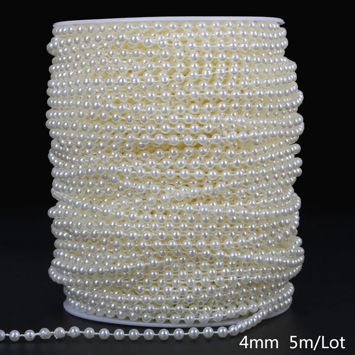 3/4/5/6/8/10mm ABS pearl chain double row connecting bead wedding dress bead chain half round bead chain DIY jewelry accessories