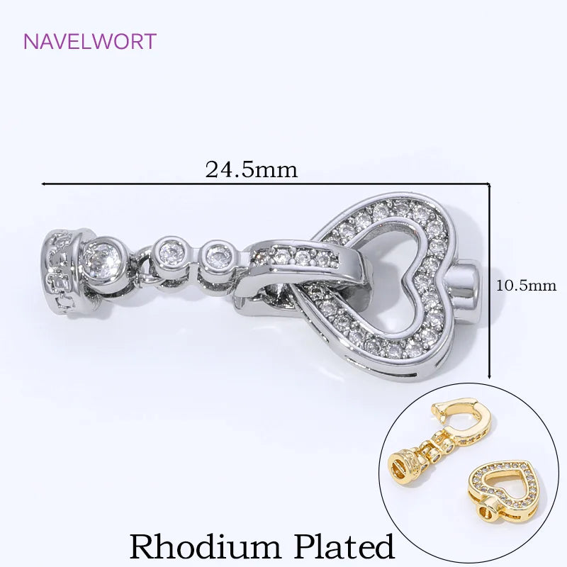 18K Gold Plated Brass Jewelry Clasps For Bracelets Making,With Zircon Connector Clasp,Locks For Jewelry,DIY Necklace Accessories