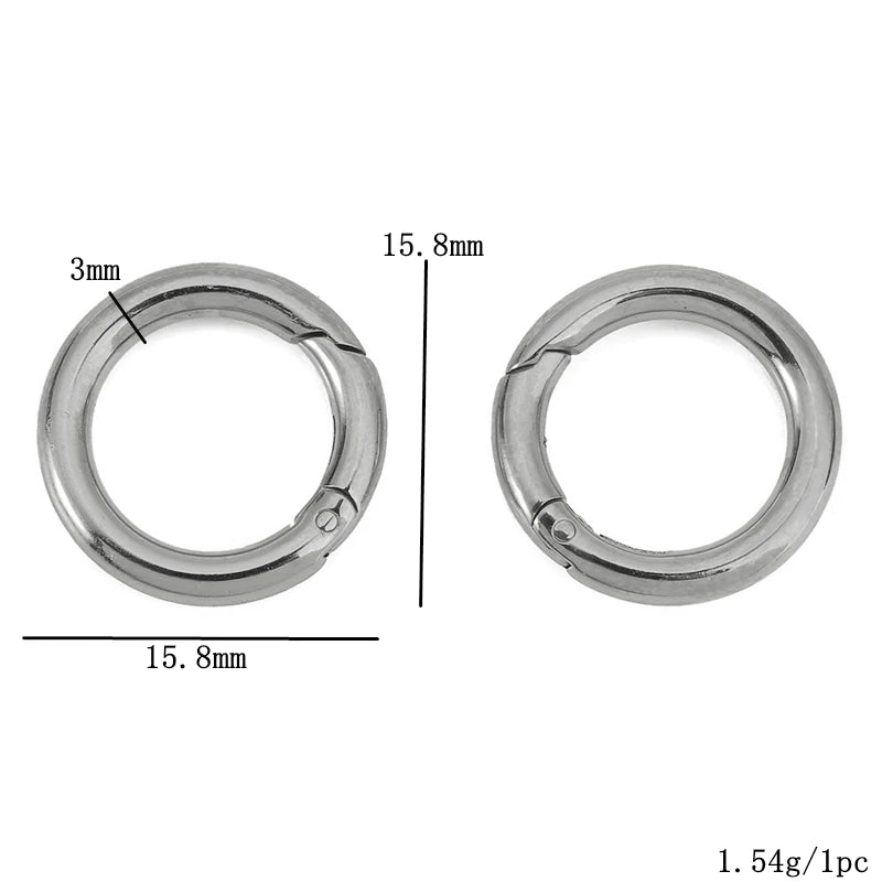 2pcs Stainless Steel Clasps Heart Round Ring Lobster Clasp Hooks Connectors Necklace for DIY Jewelry Making Supplies Accessories