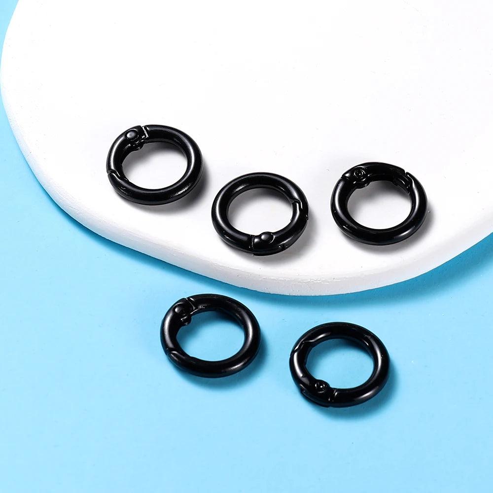5Pcs/Lot 21 Colors Metal O Ring Spring Clasp Openable Round Carabiner Keychain Clips Hook Dog Chain DIY Jewelry Buckle Connector