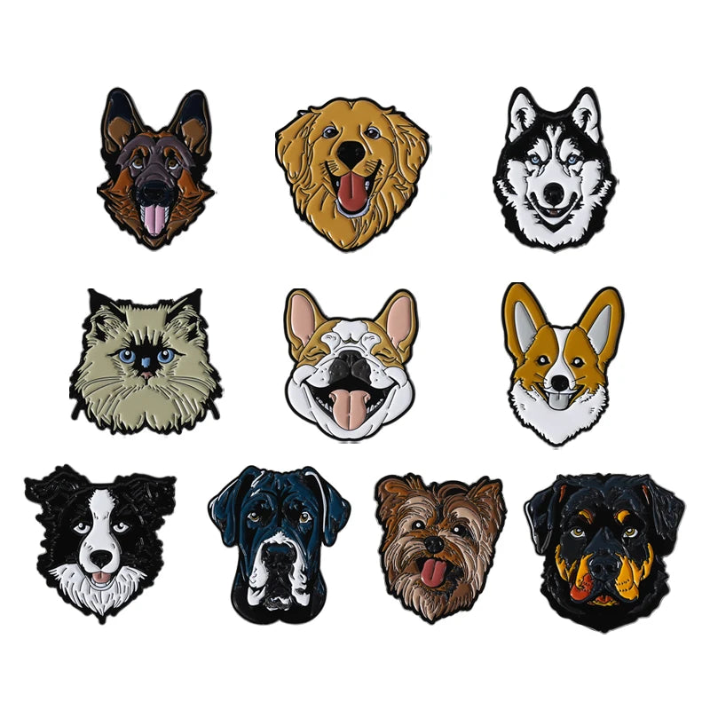 6-23Pcs/Set Humor Comedy Anime Movie Collected Enamel Pins Cartoon Role Red Eared Rabbit Cat Dog Brooch Lapel Badge Jewelry Gift