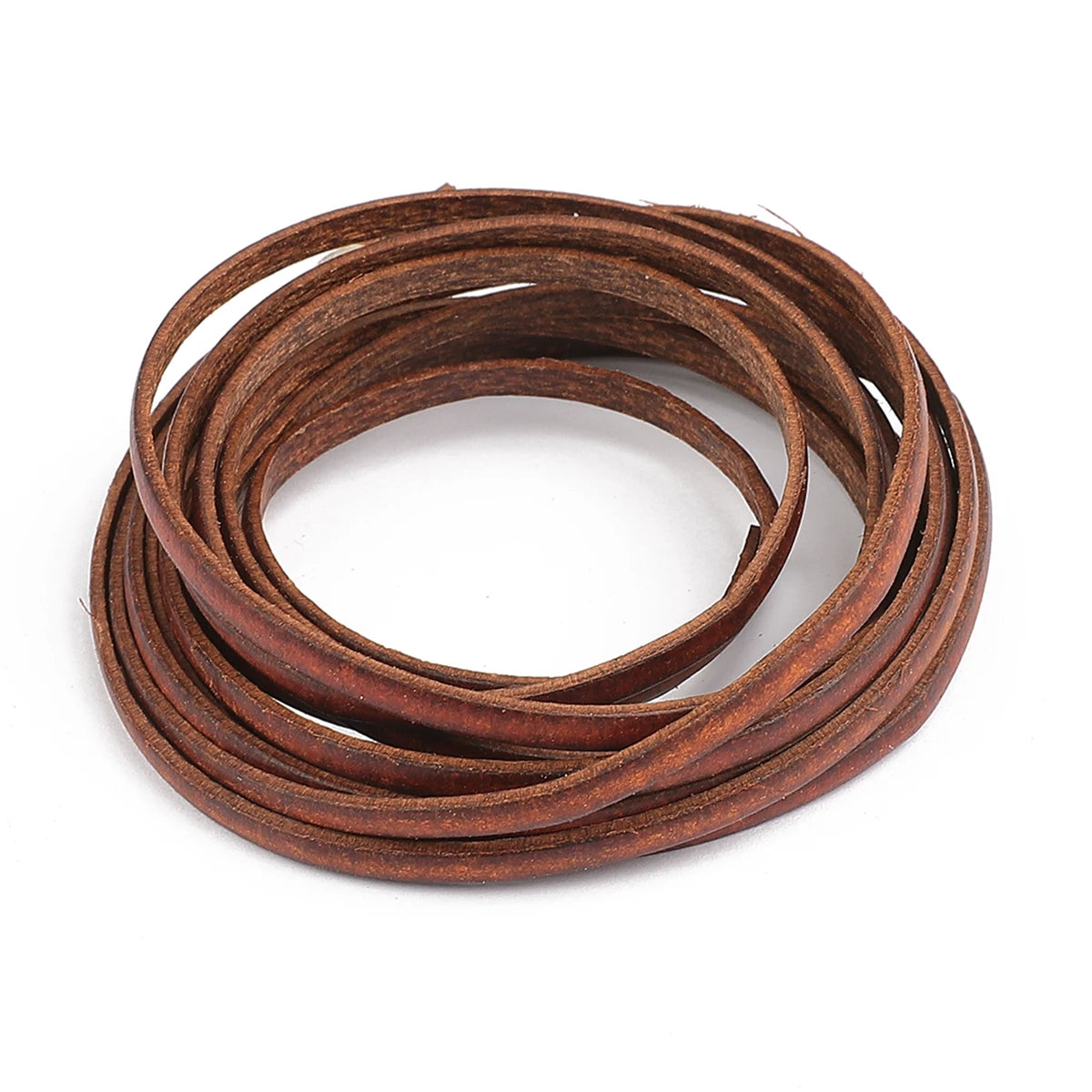 2m Vintage Cowhide Leather Cord Strip Round/Flat Rope String DIY Bracelet Necklace Braided Craft Jewelry Making Accessories