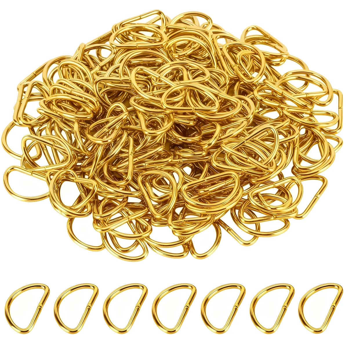 30/60/100Pcs D-ring buckle stainless steel semi-circular D-ring adjustable hardware bag belt process DIY accessories