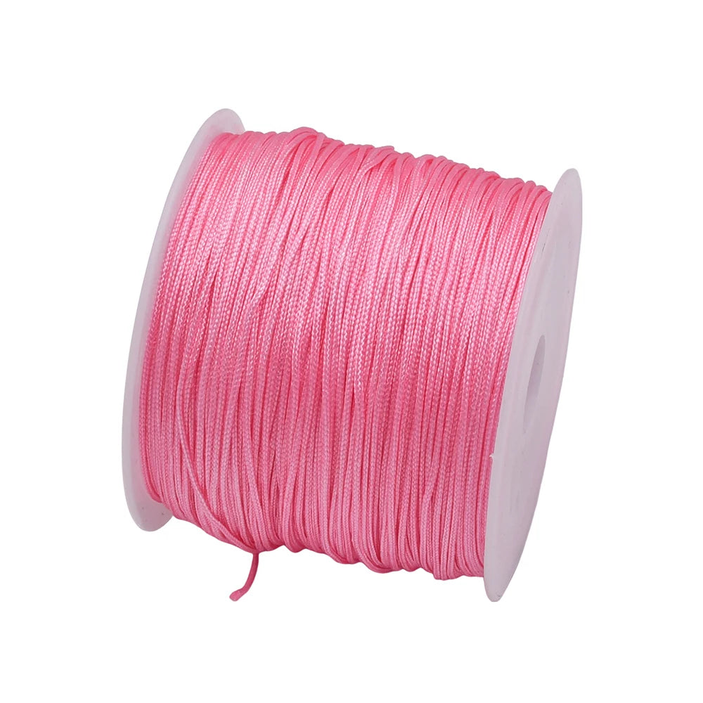 50Yds 0.8mm Crafts Nylon Cord For Jewelry Making Braided Nylon Satin String for Bracelets Necklace Jewelry Accessories