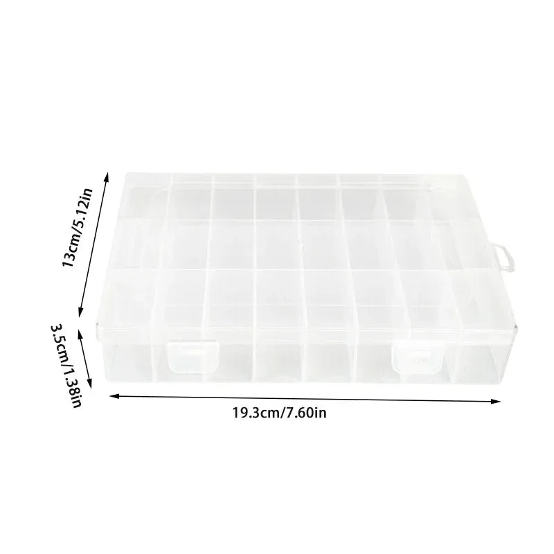 24-Grid Transparent Storage Boxes - Multi-Purpose Organizer for Hardware Buttons, Fishing Gear, Jewelry, Accessories & Stationer