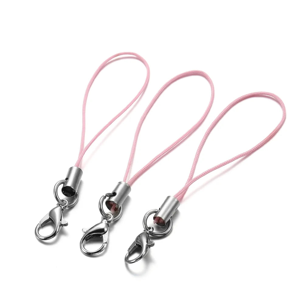 20/50/100Pcs Lanyard Lariat Strap Cords Lobster Clasp Rope Keychain Hooks Mobile Set Charms Keyring Pendant Key Ring Accessories