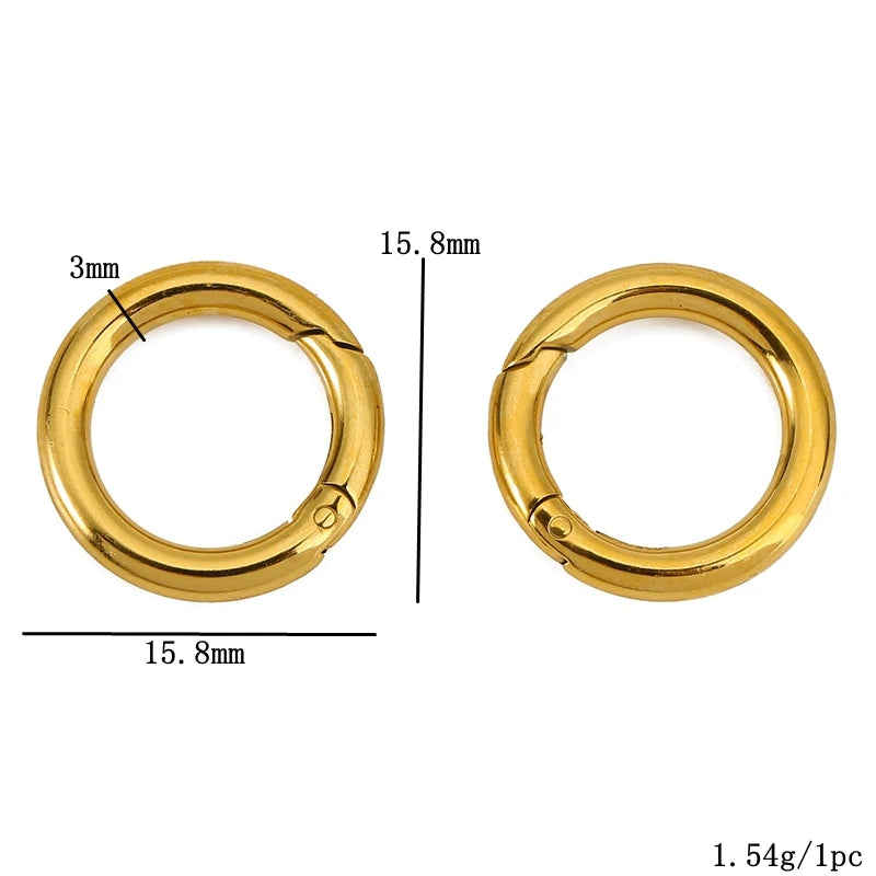 2pcs Stainless Steel Clasps Heart Round Ring Lobster Clasp Hooks Connectors Necklace for DIY Jewelry Making Supplies Accessories