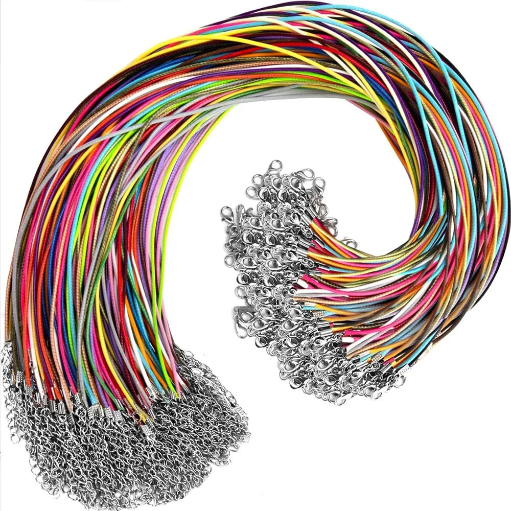 2/5/10pcs Multi-color Polyester Necklace Rope, with Lobster Buckle Necklace Rope for DIY Keychains, Jewelry Making Accessories