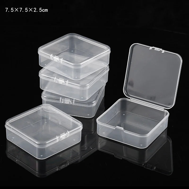 10pcs Plastic Box Rectangular Box Translucent Box Packing Box Storage Box Dustproof Solid Strong Jewelry Storage Case Container