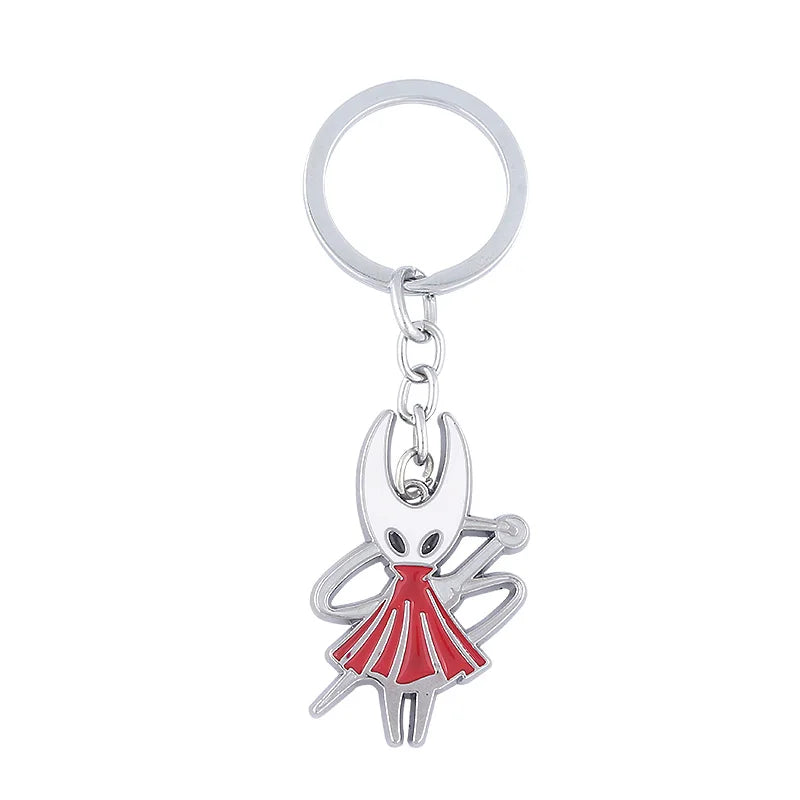 Hollow Knight Metal Characters Keychain The Knight Octopus Grub Hornet Pendant Key Chain for Women Men Key Holder Jewelry