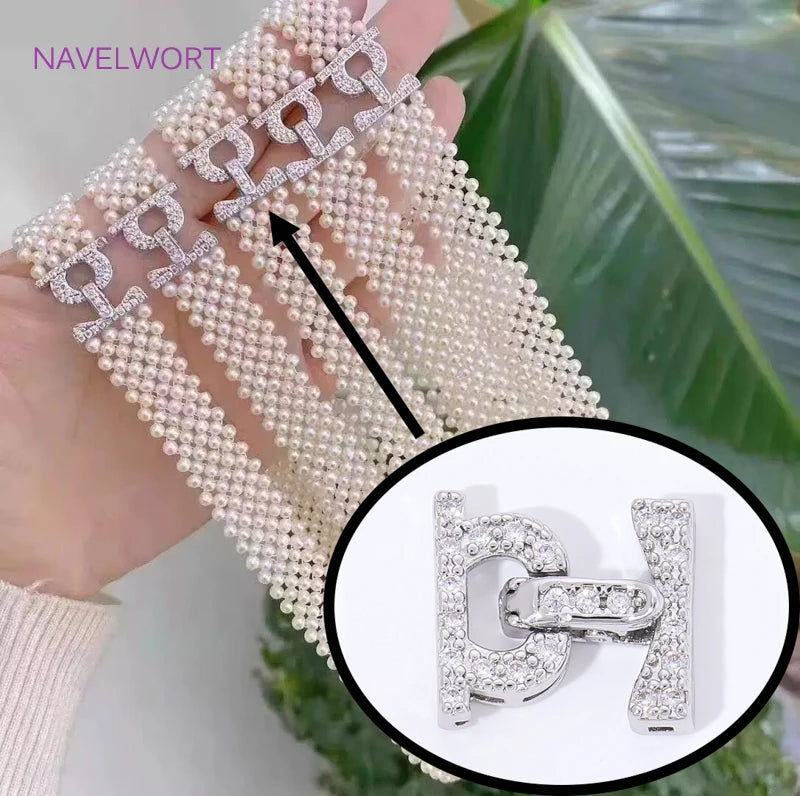 18K Gold Plated Brass Jewelry Clasps For Bracelets Making,With Zircon Connector Clasp,Locks For Jewelry,DIY Necklace Accessories