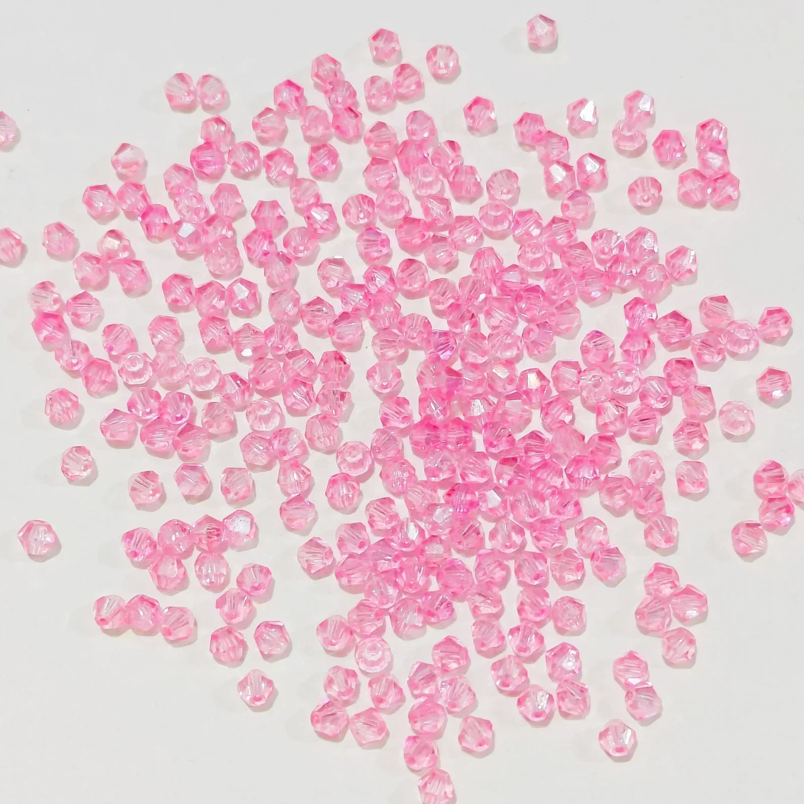 100PCS 4MM Shiny Faceted Austria Crystal Beads Bicone Beads Loose Spacer Beads for Jewelry Making DIY Bracelet Necklace Pendant