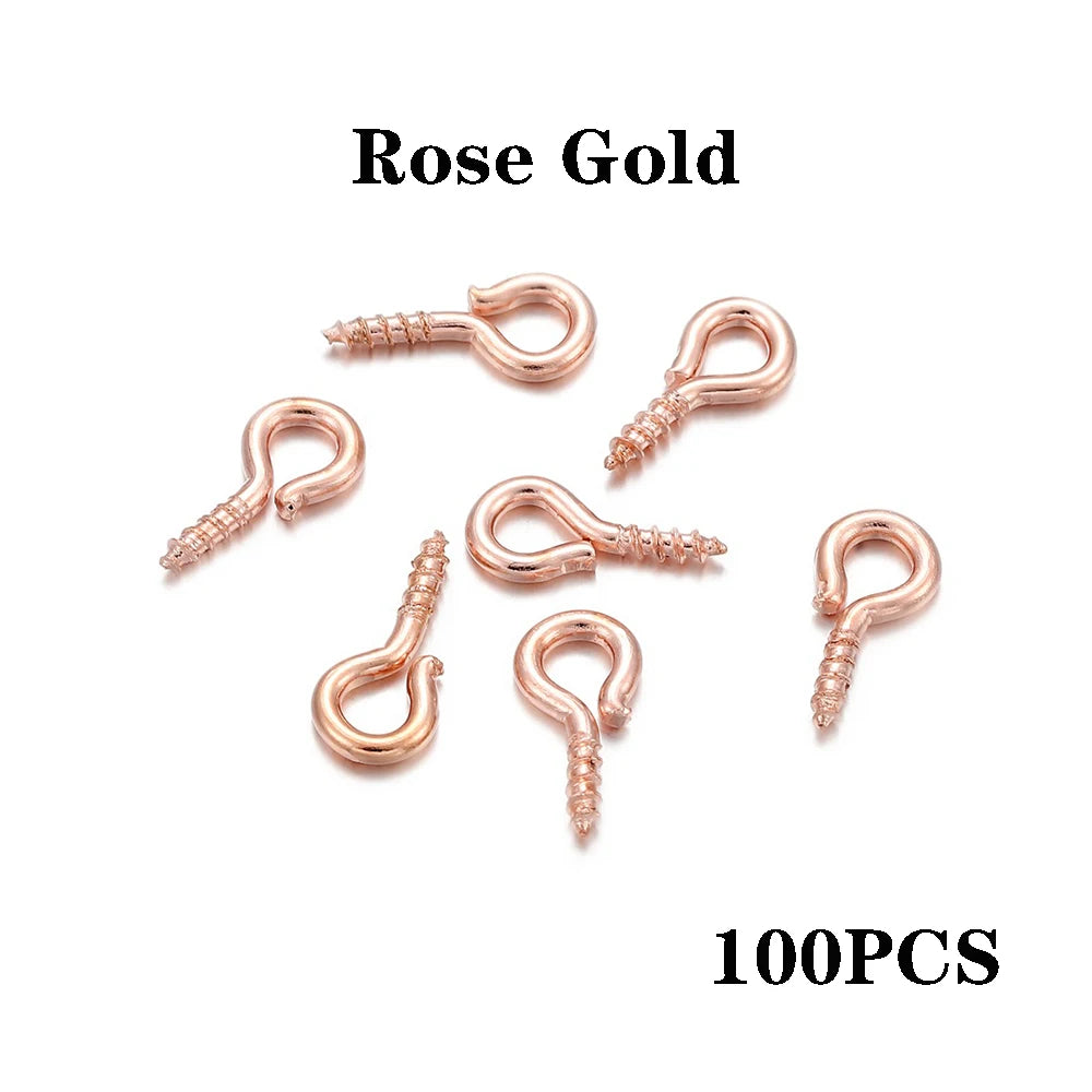 100-200pcs/lot Small Tiny Eye Pins Eyepins Hooks Eyelets Screw Threaded Clasps Hooks Supplies For Jewelry Findings Wholesale