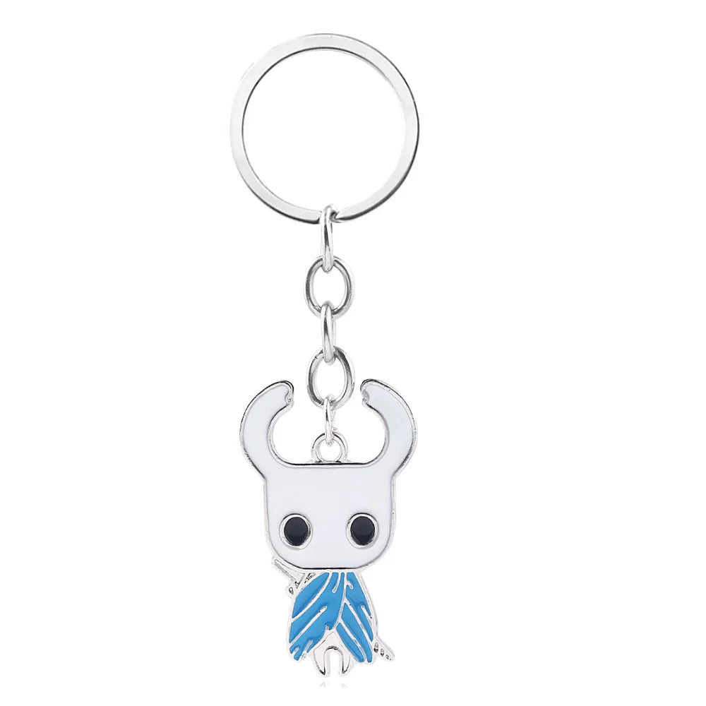 Hollow Knight Metal Characters Keychain The Knight Octopus Grub Hornet Pendant Key Chain for Women Men Key Holder Jewelry
