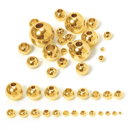 100pcs Gold Color Stainless Steel Spacer Beads Charms Loose Beads