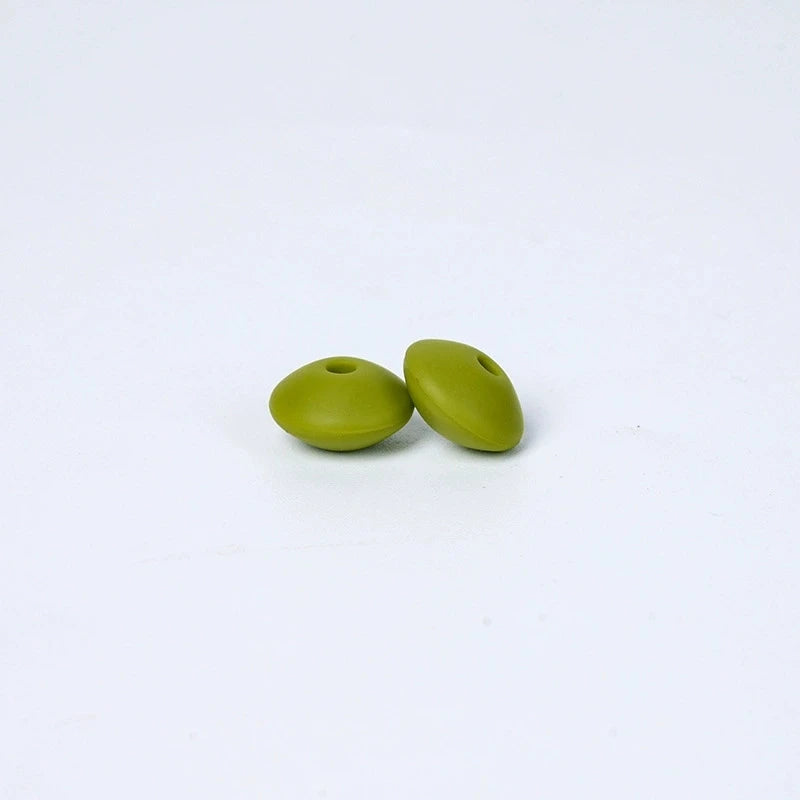 100/50/20Pcs 12mm Siilcone Beads Lentil Loose Spaced Bead for Jewelry Making DIY Beaded Bracelets Necklace Keychain Accessories