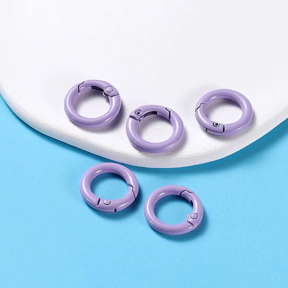 5Pcs/Lot 21 Colors Metal O Ring Spring Clasp Openable Round Carabiner Keychain Clips Hook Dog Chain DIY Jewelry Buckle Connector