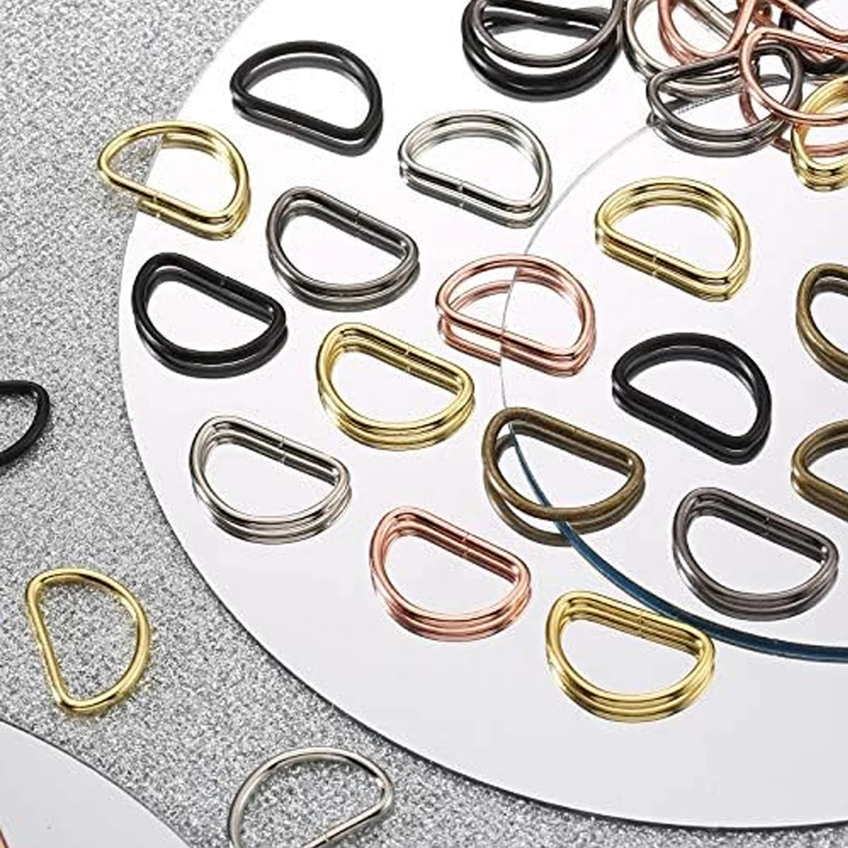 30/60/100Pcs D-ring buckle stainless steel semi-circular D-ring adjustable hardware bag belt process DIY accessories