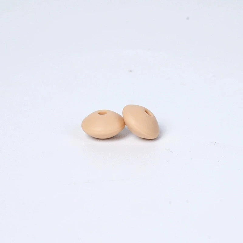100/50/20Pcs 12mm Siilcone Beads Lentil Loose Spaced Bead for Jewelry Making DIY Beaded Bracelets Necklace Keychain Accessories