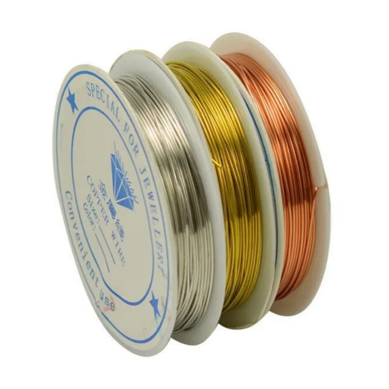 1 Roll 0.2/0.3/0.4/ 0.5/ 0.6/0.8mm Sturdy Copper Wire DIY Beading Wire Bracelet Necklace Jewelry Making Accessories Cords Thread