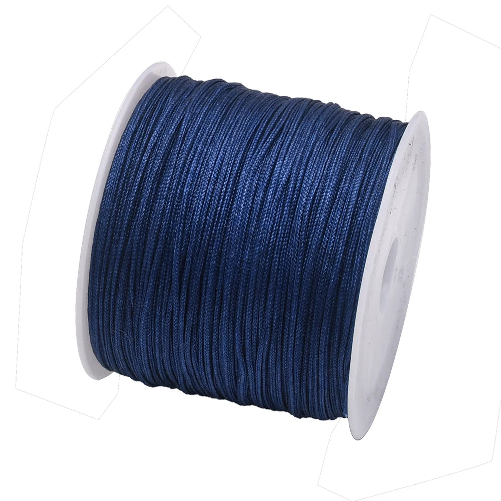 50Yds 0.8mm Crafts Nylon Cord For Jewelry Making Beading Braided Nylon Satin String for Bracelets Rattail Trim Chinese Knot