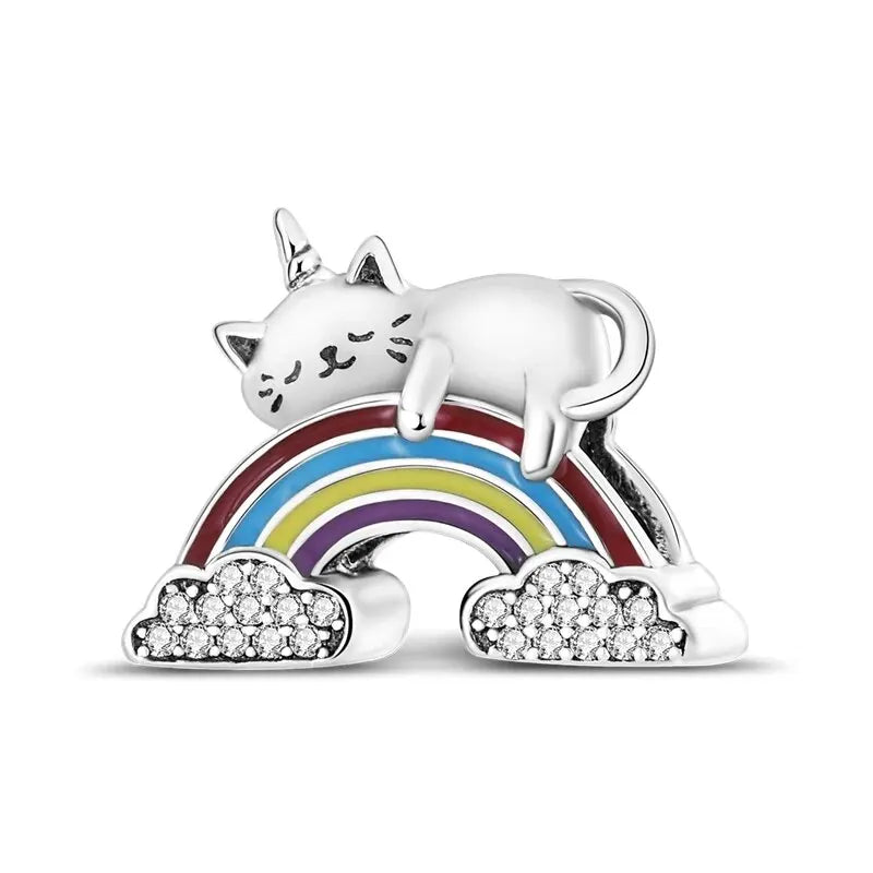 New 925 Sterling Silver Charm Beads Dog Cat Pets Pendant Fit Original Bracelet Necklace DIY Charm Jewelry Making