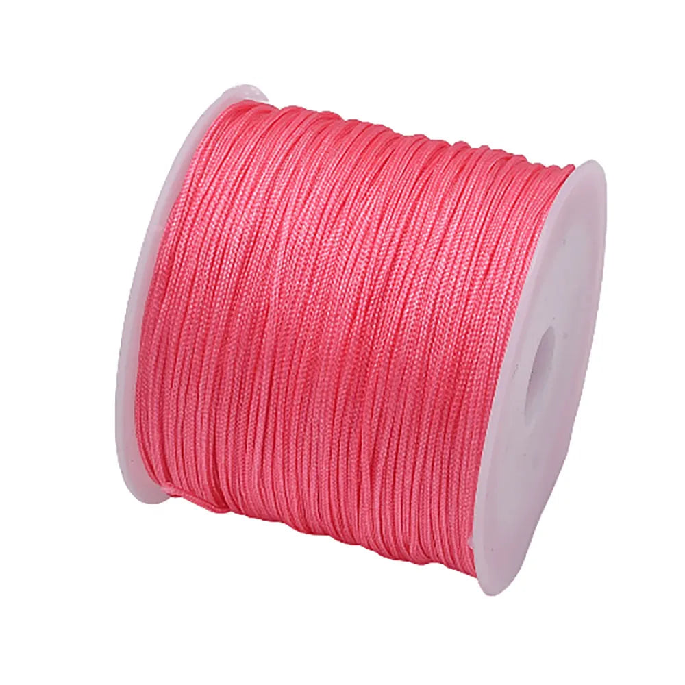 50Yds 0.8mm Crafts Nylon Cord For Jewelry Making Braided Nylon Satin String for Bracelets Necklace Jewelry Accessories