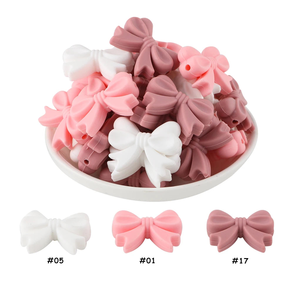 Kivoct 10pcs Crown Bowknot Silicon Beads Bow Tie Beads For Jewelry Making DIY DIY Necklace Necklace KeyChain Accessories