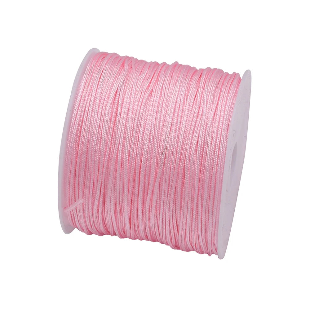 50Yds 0.8mm Crafts Nylon Cord For Jewelry Making Braided Nylon Satin String for Bracelets Necklace Jewelry Accessories