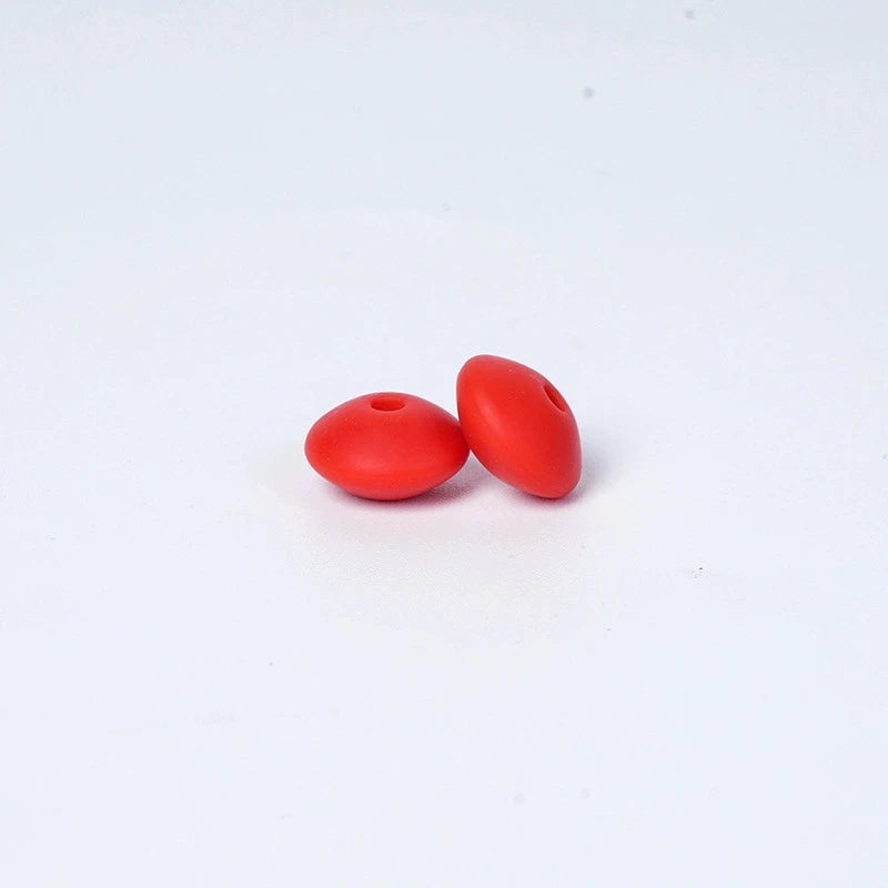 100/50/20Pcs 12mm Siilcone Beads Lentil Loose Spaced Bead for Jewelry Making DIY Beaded Bracelets Necklace Keychain Accessories