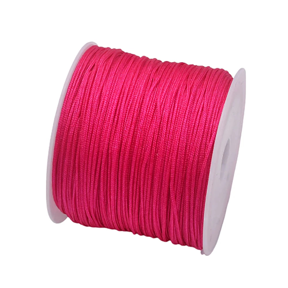 50Yds 0.8mm Crafts Nylon Cord For Jewelry Making Braided Nylon Satin String for Bracelets Necklace Jewelry Accessories