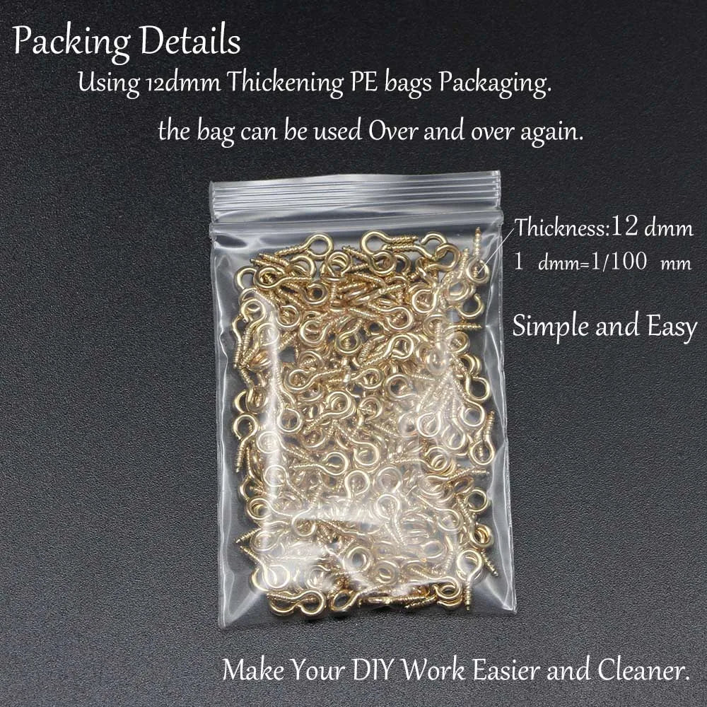 100-200pcs/lot Small Tiny Eye Pins Eyepins Hooks Eyelets Screw Threaded Clasps Hooks Supplies For Jewelry Findings Wholesale