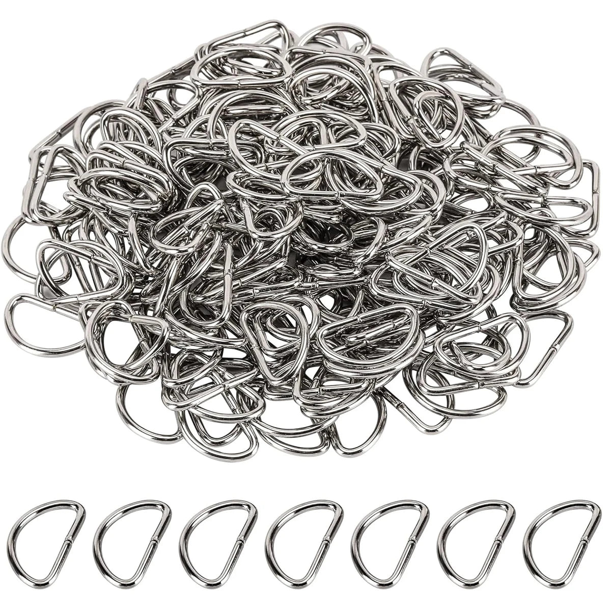 30/60/100Pcs D-ring buckle stainless steel semi-circular D-ring adjustable hardware bag belt process DIY accessories