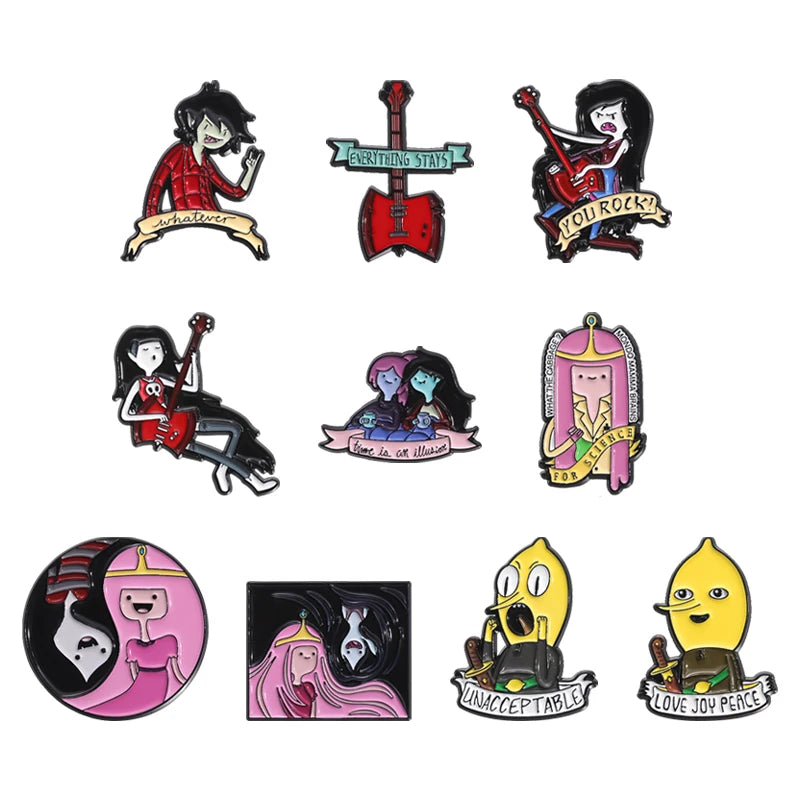 6-23Pcs/Set Humor Comedy Anime Movie Collected Enamel Pins Cartoon Role Red Eared Rabbit Cat Dog Brooch Lapel Badge Jewelry Gift